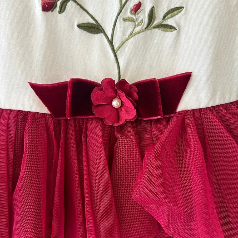 Biscotti girl’s Dress Cream and Red - Picture 7 of 15